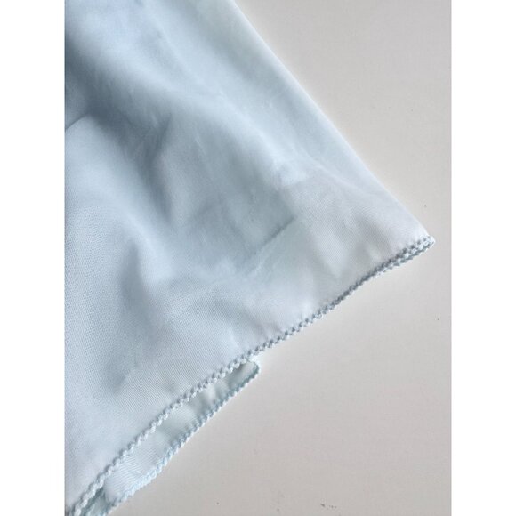Vintage 60's LUXITE Light Blue Nylon Embroidered Mesh Plunge Slip Dress, Size 34 - Picture 9 of 12
